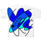 ノラうさきゅん☆の魚介類くん フルグラフィックTシャツ