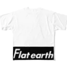 Mappila SHOPのFlatearth Box Logo (BLACK) フラットアース ボックスロゴ(ブラック) All-Over Print T-Shirt