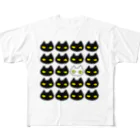 F2 Cat Design Shopの黒猫ボディーガード 001 All-Over Print T-Shirt