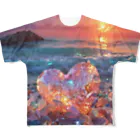 Mellow-Skyの美しすぎるハートシーグラス All-Over Print T-Shirt