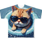 メロンパン猫のサマーキャット All-Over Print T-Shirt