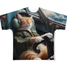 ニャーちゃんショップの眠りネコ All-Over Print T-Shirt