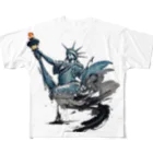 ChromastrAlのInk painting statue of liberty All-Over Print T-Shirt