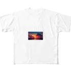 波乗り南国🏝️の夕陽道のお散歩 フルグラフィックTシャツ
