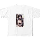 美少女学院の黒髪美少女　美鈴ちゃん　メイド All-Over Print T-Shirt