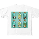 pandownloadのガラス瓶の中のヤシの木パンダ All-Over Print T-Shirt