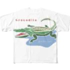 みかんのぺんきの一筆書きアート【crocodile】 フルグラフィックTシャツ