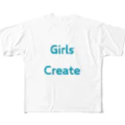 あい・まい・みぃのGirls Create-女性たちが創造的である事を表す言葉 All-Over Print T-Shirt