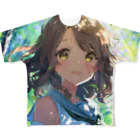 AQUAMETAVERSEのセーラー服の可愛い女の子　Tomoe bb 2712 フルグラフィックTシャツ