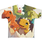 AQUAMETAVERSEの恐竜の誕生喜び　なでしこ1478 All-Over Print T-Shirt