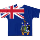 お絵かき屋さんのサウスジョージア・サウスサンドウィッチ諸島の旗 フルグラフィックTシャツ