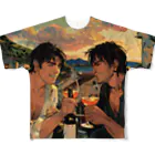 AQUAMETAVERSEのコルシカ島・ワインで乾杯　Tomoe bb 2712 フルグラフィックTシャツ