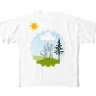rimonennファミリーのいい天気だ！散歩しよう！　歩こ～歩こ～私は元気～♪ All-Over Print T-Shirt