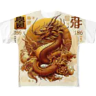 亀蘭タマムシの各国文字「平和」「幸福」 All-Over Print T-Shirt