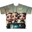 AI妖怪大図鑑の電波妖怪　バリ3兄弟 All-Over Print T-Shirt