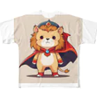 ganeshaのスーパーヒーローのマントを着たかわいいライオン All-Over Print T-Shirt