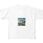 namidamakiの海辺の綺麗な城 フルグラフィックTシャツ