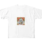 bigbamboofamilyのパンダの一休み　小籠包 All-Over Print T-Shirt