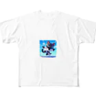 キュート＆クールのハイキック空手家クロネコ君 All-Over Print T-Shirt