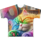 ニャーちゃんショップの眠りネコ All-Over Print T-Shirt