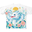 幸福龍神のカワイイ白りゅう。 フルグラフィックTシャツ