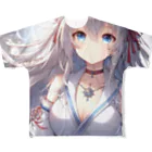 美少女silver girl'sの銀髪の女の子6 フルグラフィックTシャツ