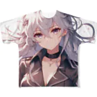 美少女silver girl'sの銀髪の女の子7 フルグラフィックTシャツ