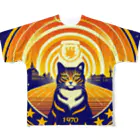 猫猫’ズのMeow University シリーズ【星】 All-Over Print T-Shirt