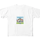 Minashのサッカーとともだち フルグラフィックTシャツ