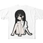 a_goodの黒髪ロングの女の子 フルグラフィックTシャツ