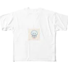 わくわく海の雑貨屋のゆるゆるクラゲちゃん フルグラフィックTシャツ