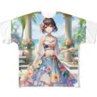 かるるんショップの夏と南国と休日と フルグラフィックTシャツ