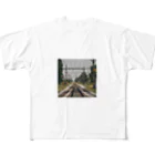 atoyuki_SHOPの鉄道レールデザイン フルグラフィックTシャツ