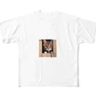 CozyKittyCornerの物陰から観察するかわいい猫 All-Over Print T-Shirt