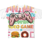 World_Teesのアニメ ビデオゲーム フード - アニメ愛好家へのギフトアイデア 女の子 男の子 All-Over Print T-Shirt