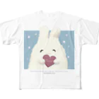 MEMEROLANDのR.I.Pふわもちの友人『愛-sax-』 フルグラフィックTシャツ