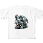 shime_savaのトーチを持ったおばちゃんライダー All-Over Print T-Shirt