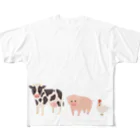 モツ煮子の畜産の三匹 All-Over Print T-Shirt