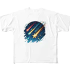 Mizのゆるハウスの3つの流れ星 フルグラフィックTシャツ