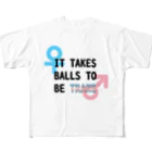 Café Roseraieの「It Takes Balls to be Trans」 フルグラフィックTシャツ