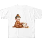 BOSATUの犬と菩薩 All-Over Print T-Shirt