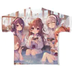 SWQAの温泉を楽しむ女子 All-Over Print T-Shirt