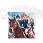 SWQAの馬で通学する仲間たち All-Over Print T-Shirt