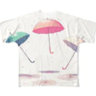 Shiro_kuroの雨で踊る傘 All-Over Print T-Shirt