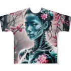 AI妖怪大図鑑のレントゲン妖怪　X女（ばつおんな） All-Over Print T-Shirt