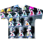 momonekokoの彩り豊かな小さなフィギュアたち All-Over Print T-Shirt