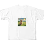 AI副業屋のショウのドット絵のゴールデンレトリバー All-Over Print T-Shirt