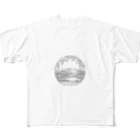 march springの川の畔　ラインアート All-Over Print T-Shirt