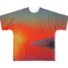 Rパンダ屋の飾れる夕焼けグッズ All-Over Print T-Shirt