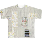 chabiのアランニットとお花のグラフィックTシャツ All-Over Print T-Shirt